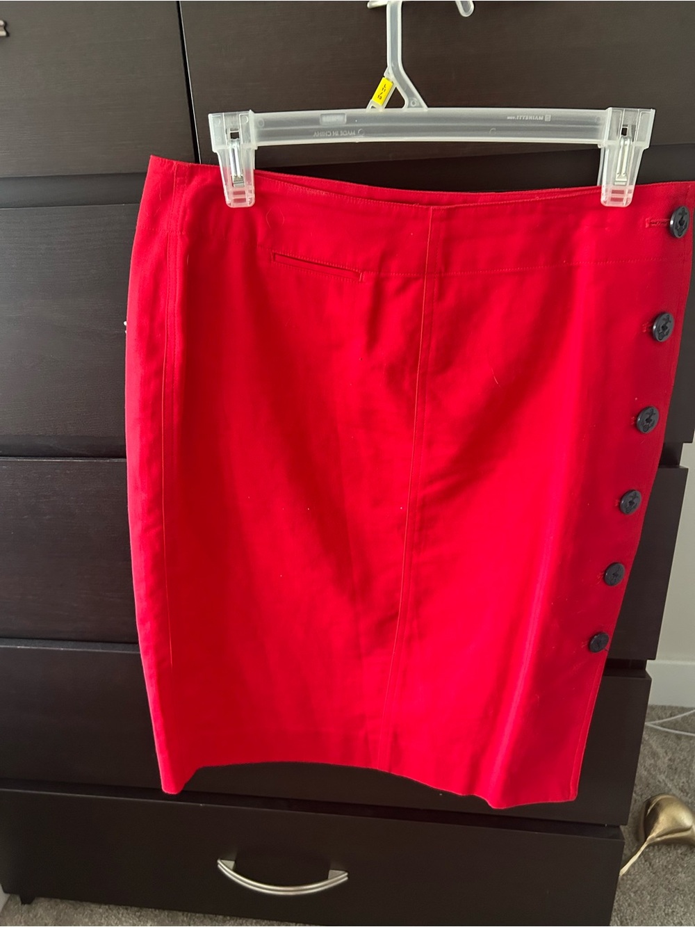 Ralph Lauren Vibrant Red Pencil Skirt with Side Buttons